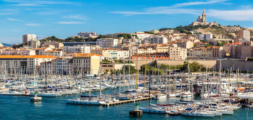 Uitzicht over Marseille vanuit de lucht